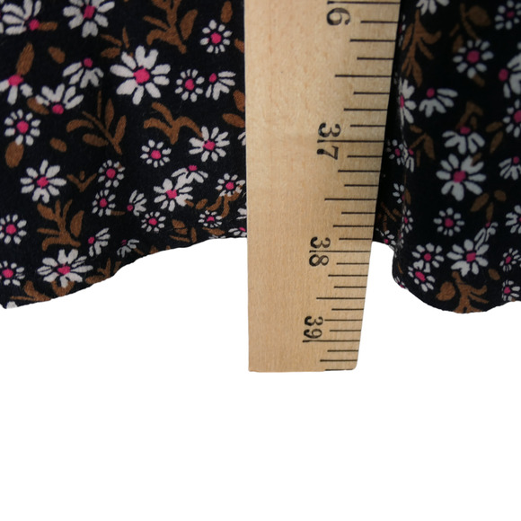 Loft Dress Womens 14 Blue White Pink Floral High Neck Long Sleeve Career Boho - Picture 8 of 10